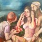 XXL Jesus-Maria & Fruit  Painting Signed. Painting