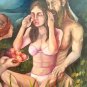 XXL Jesus-Maria & Fruit  Painting Signed. Painting