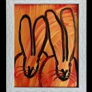 Hunt Slonem (American/Louisiana, b. 1951) , "Untitled (2 Bunnies)