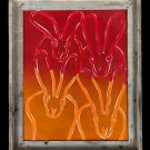 Hunt Slonem (American/Louisiana, b. 1951) , "Untitled (8 Red Bunnies)