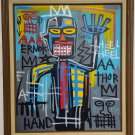 1982 Jean-Michel Basquiat Painting on Canvas Framed- Samo Hand.