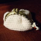 White, Snoopy Charm Handmade Crochet Coin Purse