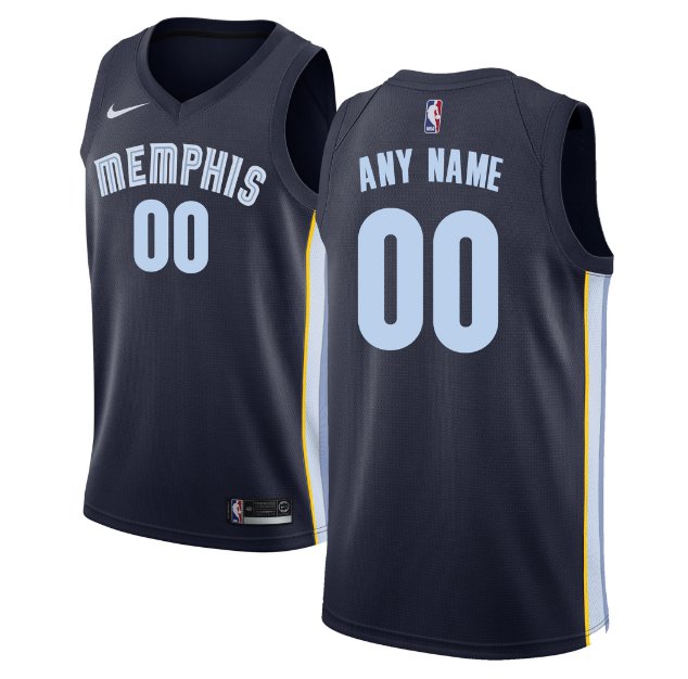 Custom Memphis Grizzlies Swingman Jersey Navy - Icon Edition S M L XL ...