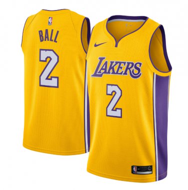 Lonzo Ball #2 Los Angeles Lakers Swingman Jersey Yellow - Icon Edition S M L XL XXL XXXL