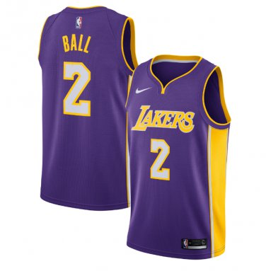 Lonzo Ball #2 Los Angeles Lakers Swingman Jersey Purple - Statement Edition S M L XL XXL XXXL