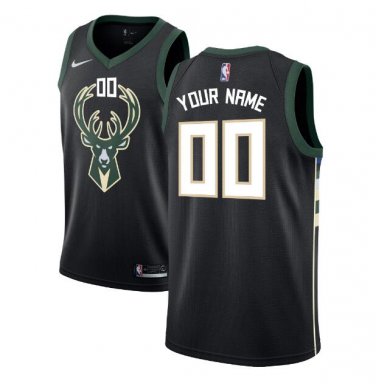 Custom Milwaukee Bucks Swingman Jersey Black - Statement Edition S M L XL XXL XXXL