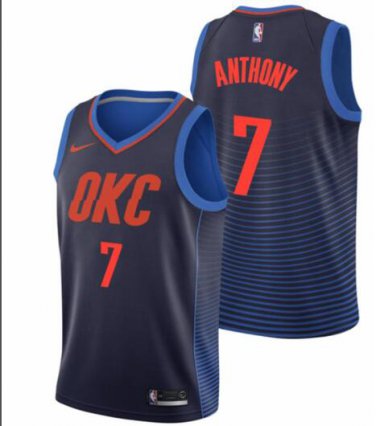 Carmelo Anthony #7 Oklahoma City Thunder Swingman Jersey Navy - Statement Edition S M L XL XXL