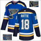 Ty Rattie #18 St. Louis Blues Player Men's Jersey Blue S M L XL XXL XXXL