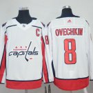 Alex Ovechkin #8 Washington Capitals Player Men's Jersey White S M L XL XXL XXXL