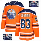 Matt Benning #83 Edmonton Oilers Player Men's Jersey Orange S M L XL XXL XXXL