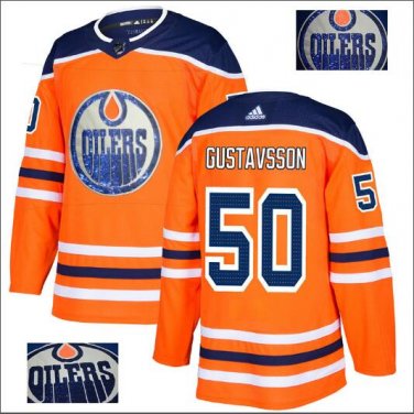 JONAS GUSTAVSSON #50 Edmonton Oilers Player Men's Jersey Orange S M L XL XXL XXXL