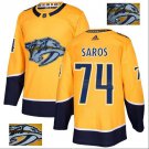 Juuse Saros #74 Nashville Predators Player Men's Jersey Gold S M L XL XXL XXXL
