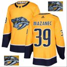 MAREK MAZANEC #39 Nashville Predators Player Men's Jersey Gold S M L XL XXL XXXL