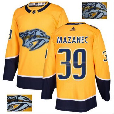 MAREK MAZANEC #39 Nashville Predators Player Men's Jersey Gold S M L XL XXL XXXL