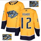 Mike Fisher #12 Nashville Predators Player Men's Jersey Gold S M L XL XXL XXXL