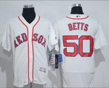 Mookie Betts #50 Boston Red Sox Cool Base Player Men's Jersey White M L XL XXL XXXL