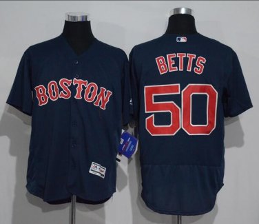 Mookie Betts #50 Boston Red Sox Cool Base Player Men's Jersey Navy M L XL XXL XXXL