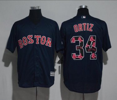 David Ortiz #34 Boston Red Sox Cool Base Player New Men's Jersey Navy M L XL XXL XXXL