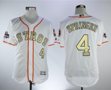 George Springer #4 Houston Astros 2018 Gold Program Cool Base Player Men's Jersey White M / XXXL