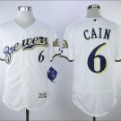 Lorenzo Cain #6 Milwaukee Brewers Cool Base Player Men's Jersey White M L XL XXL XXXL