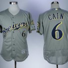 Lorenzo Cain #6 Milwaukee Brewers Cool Base Player Men's Jersey Gray M L XL XXL XXXL