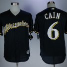 Lorenzo Cain #6 Milwaukee Brewers Cool Base Player Men's Jersey Navy M L XL XXL XXXL