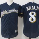 Ryan Braun #8 Milwaukee Brewers Cool Base Player Men's Jersey Navy M L XL XXL XXXL