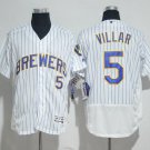 Jonathan Villar #5 Milwaukee Brewers Base Collection Player Men's Jersey White M L XL XXL XXXL