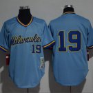 #19 Milwaukee Brewers Cooperstown Collection Player Men's Jersey Light Blue M L XL XXL XXXL