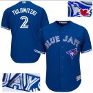 Troy Tulowitzki #2 Toronto Blue Jays Cool Base Player Men's Jersey Royal M L XL XXL XXXL