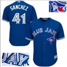 Aaron Sanchez #41 Toronto Blue Jays Cool Base Player Men's Jersey Royal M L XL XXL XXXL