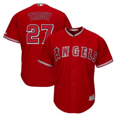 Mike Trout #27 Los Angeles Angels Cool Base Player Men's Jersey Scarlet M L XL XXL XXXL