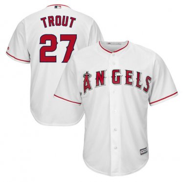 Mike Trout #27 Los Angeles Angels Cool Base Player Men's Jersey White M L XL XXL XXXL