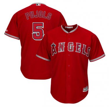 Albert Pujols #5 Los Angeles Angels Cool Base Player Men's Jersey Scarlet M L XL XXL XXXL