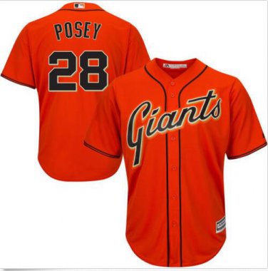 Buster Posey #28 San Francisco Giants Cool Base Player Men's Jersey Orange M L XL XXL XXXL