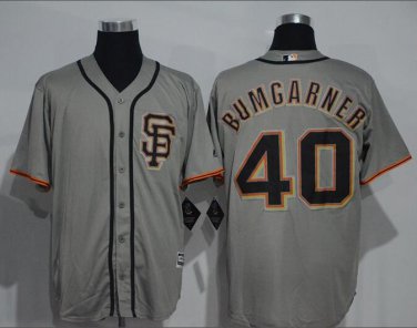 Madison Bumgarner #40 San Francisco Giants Cool Base Player Men's Jersey Gray M L XL XXL XXXL