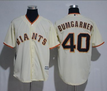 Madison Bumgarner #40 San Francisco Giants Cool Base Player Men's Jersey Cream M L XL XXL XXXL
