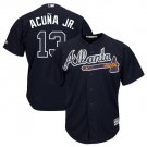 Ronald Acuña Jr. #13 Atlanta Braves Cool Base Player Men's Jersey Navy M L XL XXL XXXL