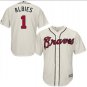 Ozzie Albies #1 Atlanta Braves Cool Base Player Men's Jersey Cream M L XL XXL XXXL