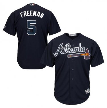 Freddie Freeman #5 Atlanta Braves Cool Base Player Men's Jersey Navy M L XL XXL XXXL