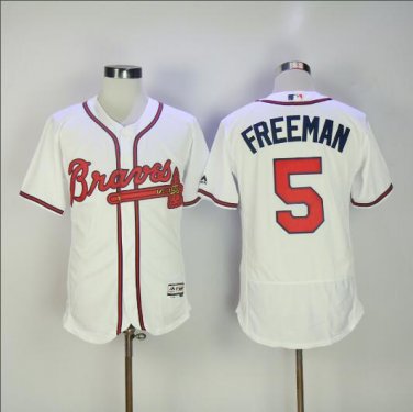 Freddie Freeman #5 Atlanta Braves Cool Base Player Men's Jersey White M L XL XXL XXXL