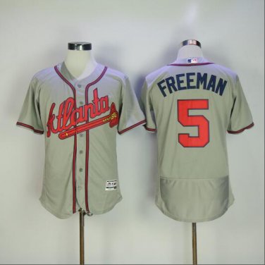 Freddie Freeman #5 Atlanta Braves Cool Base Player Men's Jersey Gray M L XL XXL XXXL