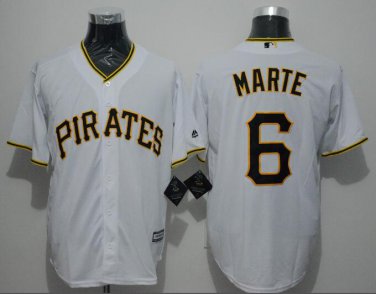 Starling Marte #6 Pittsburgh Pirates Cool Base Player Men's Jersey White M L XL XXL XXXL