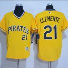 Roberto Clemente #21 Pittsburgh Pirates Cool Base Player Men's Jersey Gold M L XL XXL XXXL