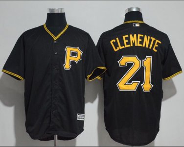 Roberto Clemente #21 Pittsburgh Pirates Cool Base Player Men's Jersey Black M L XL XXL XXXL