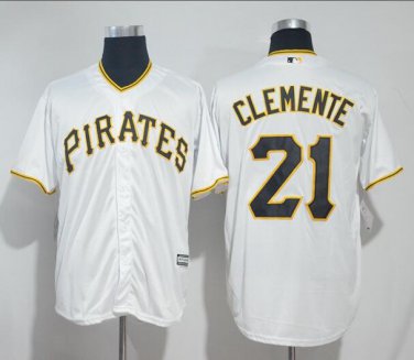 Roberto Clemente #21 Pittsburgh Pirates Cool Base Player Men's Jersey White M L XL XXL XXXL