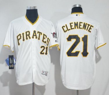 Roberto Clemente #21 Pittsburgh Pirates Cool Base Men's Jersey White M L XL XXL XXXL