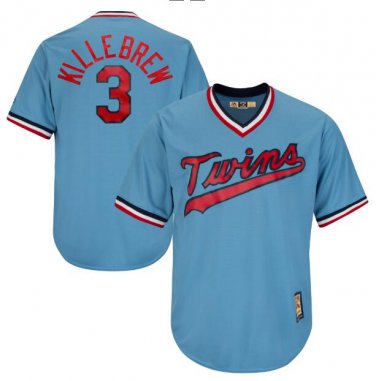Harmon Killebrew #3 Minnesota Twins Cool Base Cooperstown Men's Jersey Light Blue M L XL XXL XXXL