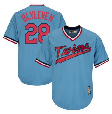 Bert Blyleven #28 Minnesota Twins Cool Base Cooperstown Men's Jersey Light Blue M L XL XXL XXXL