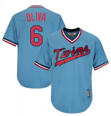 Tony Oliva #6 Minnesota Twins Cool Base Cooperstown Men's Jersey Light Blue M L XL XXL XXXL